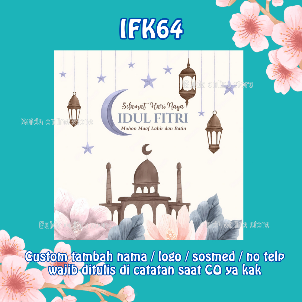 Jual Kartu Ucapan / Stiker Selamat Hari Raya Idul Fitri Label Kemasan ...