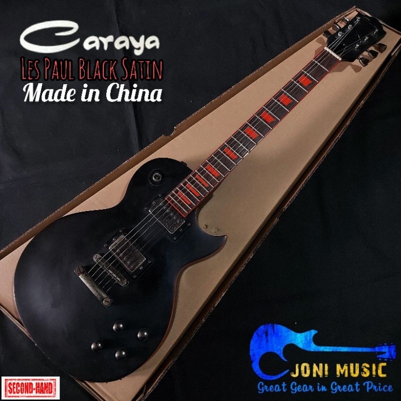 Jual Gitar Caraya Les Paul Model Black Satin | Shopee Indonesia