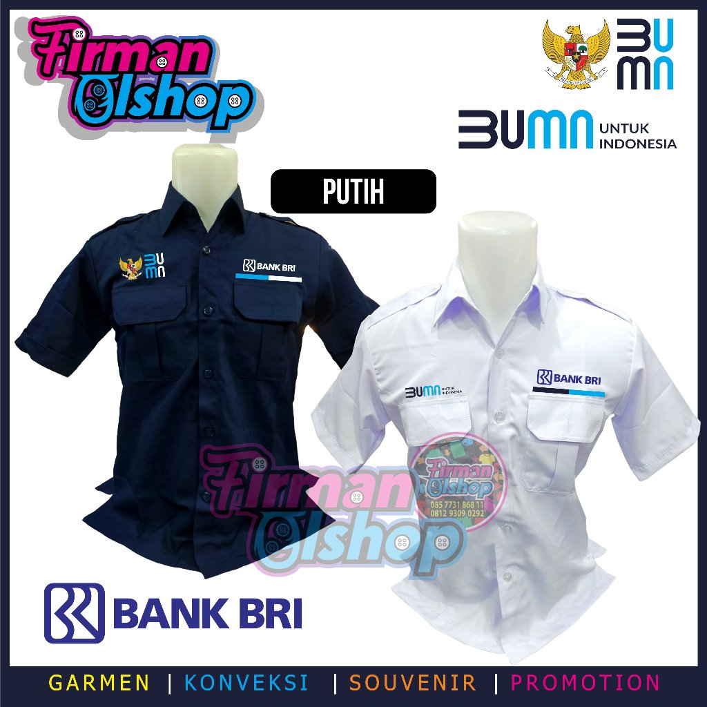 Jual Bigsize Kemeja Bumn Bank Bri Bordir Seragam Bumn Bank Bribaju Bumn