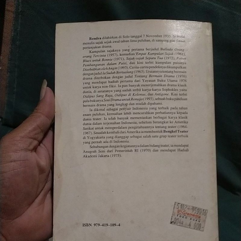 Jual buku karya RENDRA, POTRET PEMBANGUNAN dalam puisi, used, ori ...