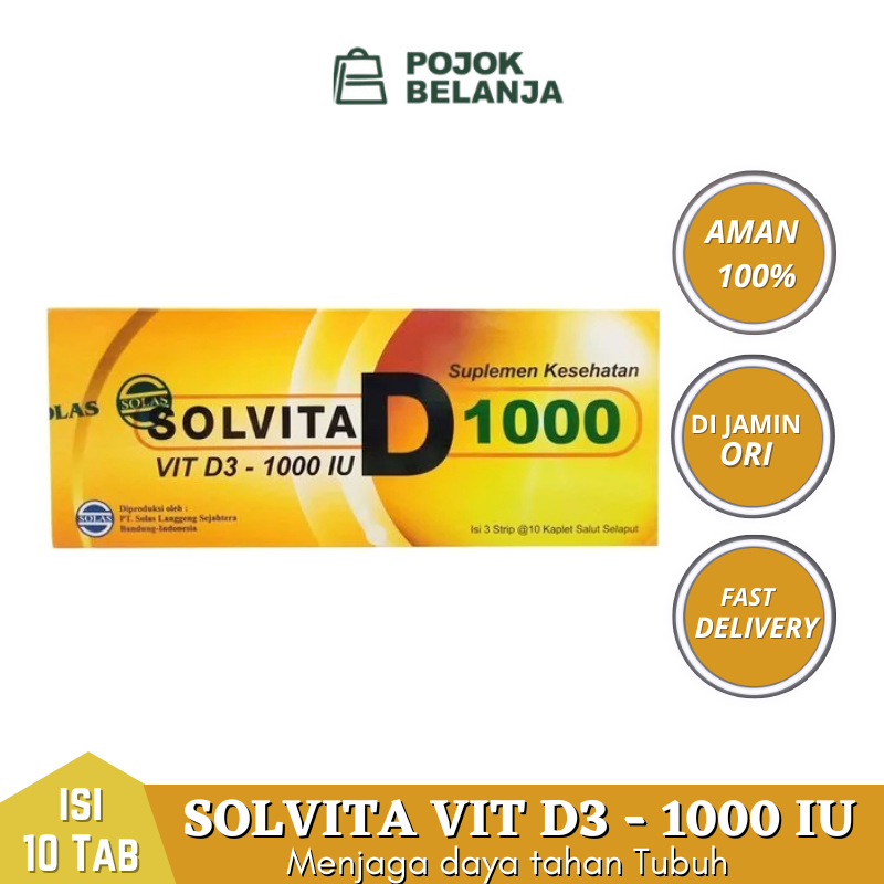 Jual Solvita D - 1000 1Strip 10 Kaplet Vitamin D3 Multivitamin Menjaga ...