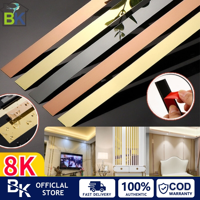 Jual Wall Sticker Stainless SS201 Steel Flat Decorative Lines Titanium ...