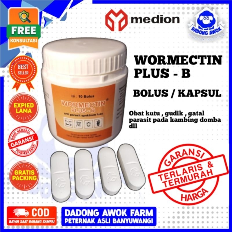 Jual Wormectin Plus B Bolus Obat Parasit Gudik Gatal Kutu Ternak Kambing Sapi Domba