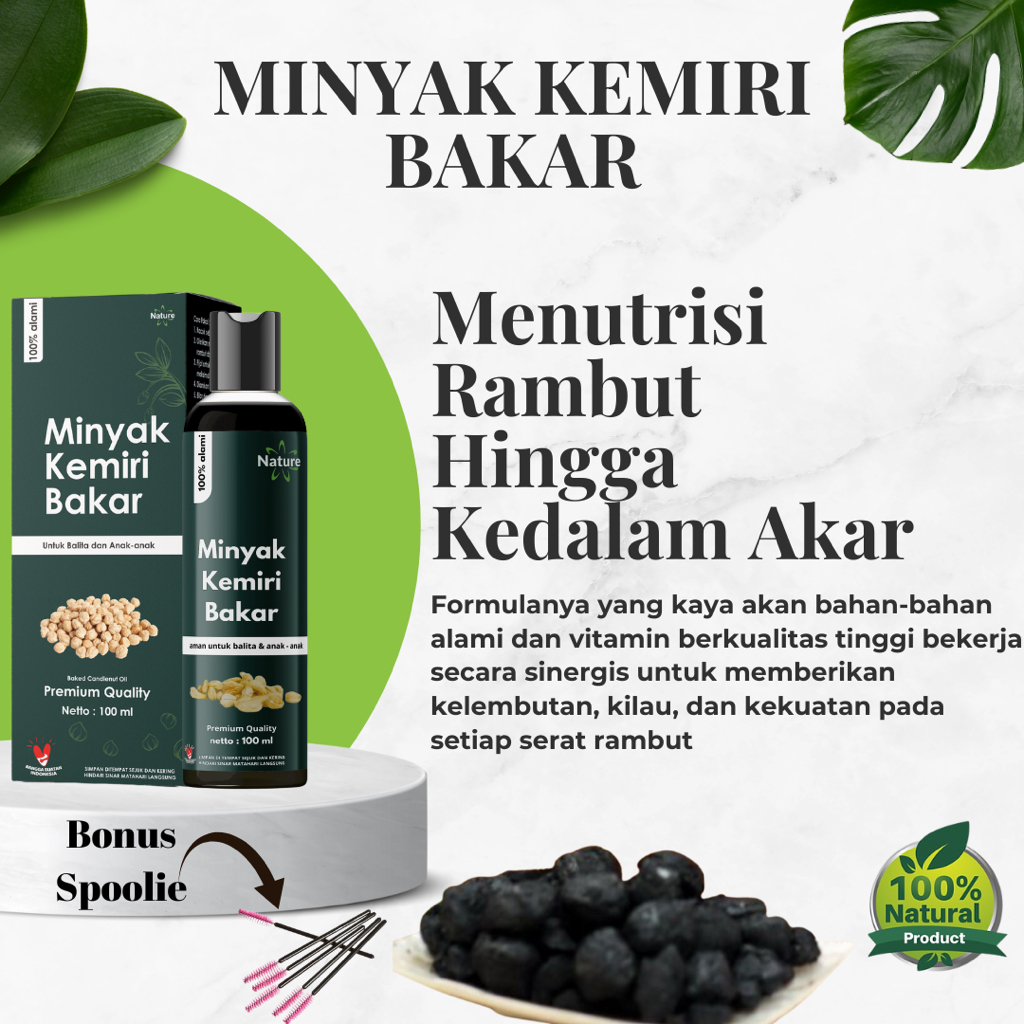 Jual Minyak Kemiri Bakar Asli 100% Original Kemasan Baru (100ml ...