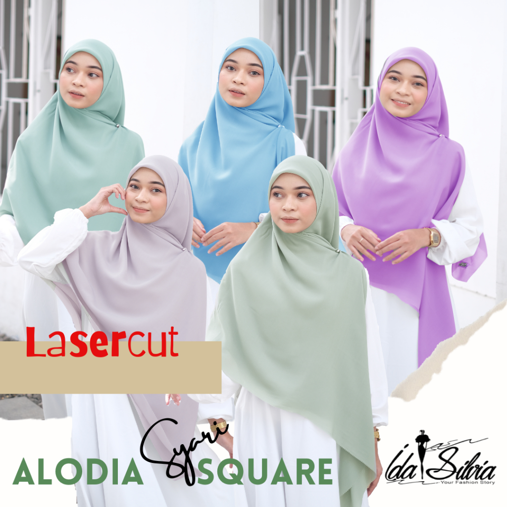 Jual Jilbab Segiempat SYAR'I Jumbo Kerudung Segi Empat Lasercut dan