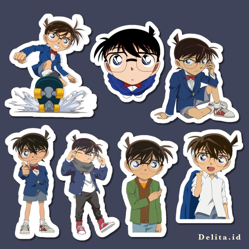 Jual Sticker Anime Detective Conan Shinichi Kudo Kaito kid Conan ...