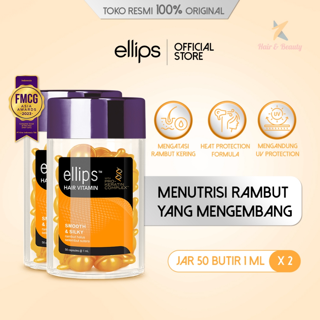 Jual [Bundle Isi 2] Ellips Hair Vitamin Pro Keratin Smooth & Silky Jar ...