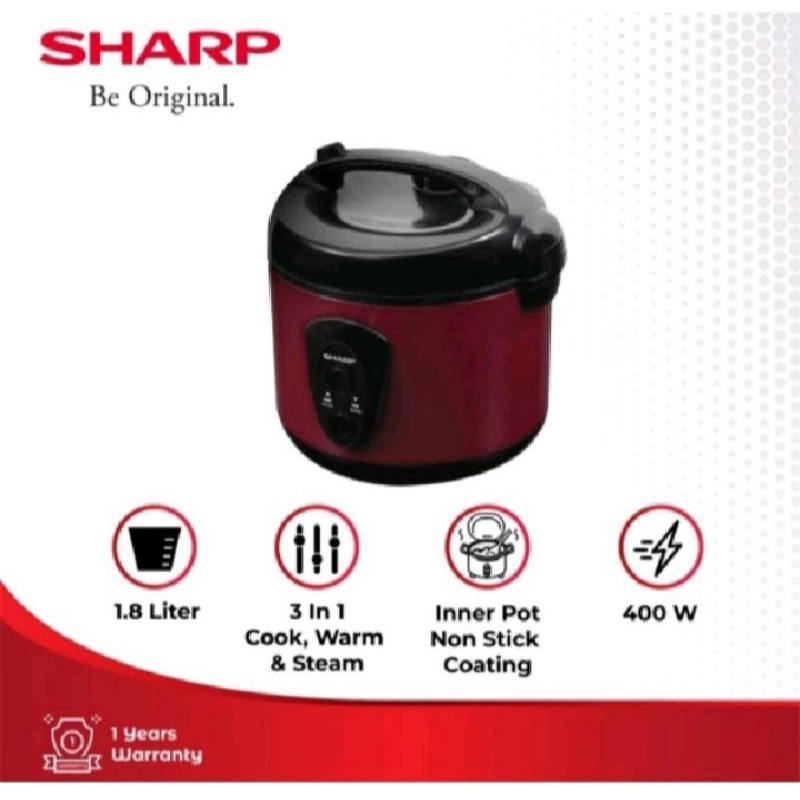 Jual Sharp Rice Cooker/ Penanak Nasi/ Magic Com 1,8 L 1,8L Sharp KSN18MGRD (New dan Original