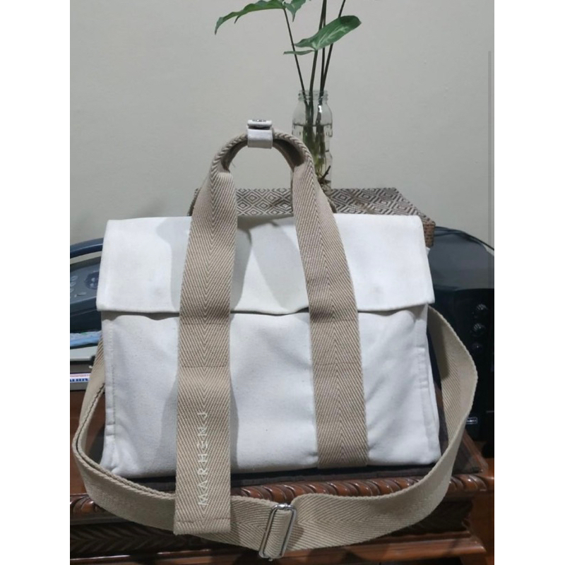 Jual marhen.j preloved canvas tote bag roy bag medium ukuran besar muat