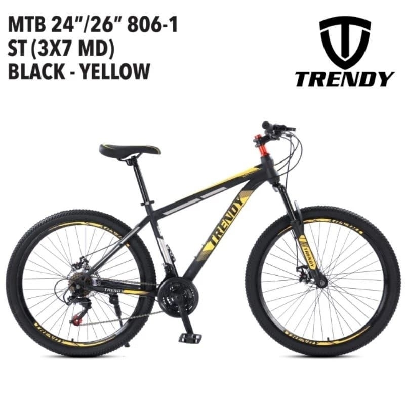 Jual Sepeda MTB Ukuran 20 / 24 / 26 / 27.5 Trendy 806-1 Cakram 21 Speed ...