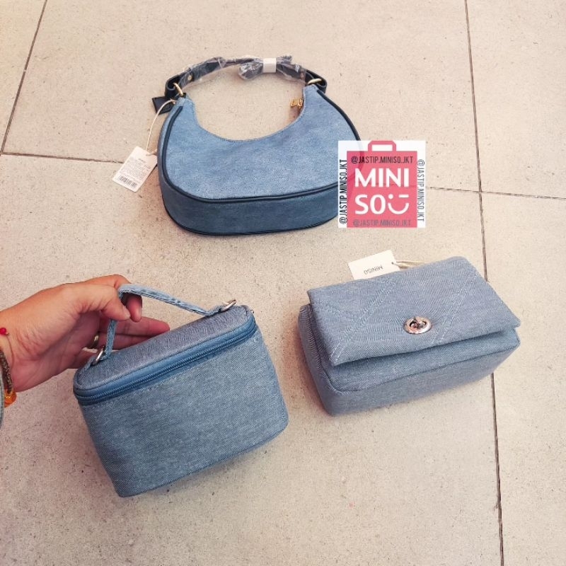 Jual Miniso Tas Bahu Slempang Millenium Denim Series Dengan