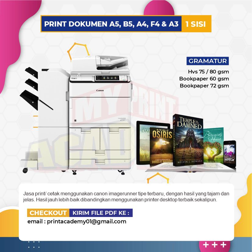 Jual PRINT DOKUMEN CETAK DOKUMEN 1 SISI KUALITAS LASER B/W A5 A4 B5 F4 ...