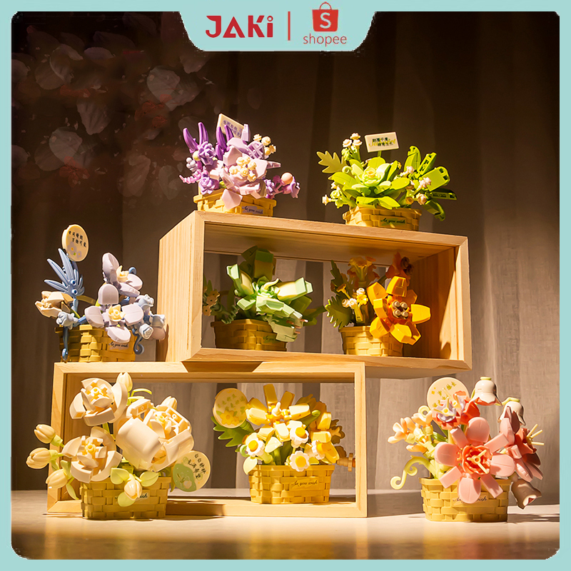 Jual JAKI DlY Nano Menarik Flower Block Succulent Pot Mainan Balok ...