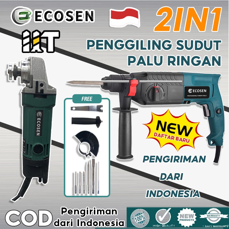 Jual Ecosen W Hammer Drill Bor Rotary Multifungsi Plus Penggiling Sudut Listrik Multifungsi