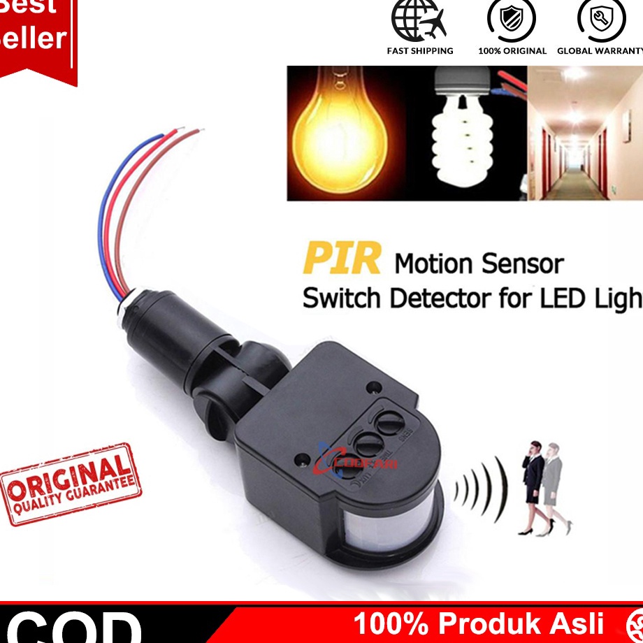 Jual 15M AC11V22V Pir 11W Sensor Gerak Inframerah Saklar Induktif ...