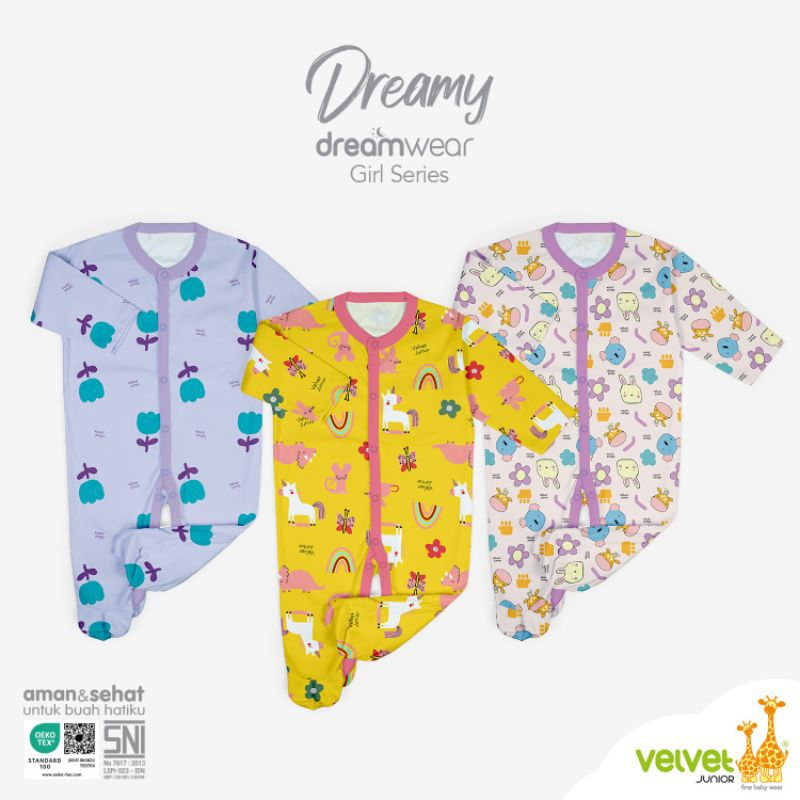 Jual Velvet Junior Dream Wear Sleepsuit Jumper Panjang Piyama