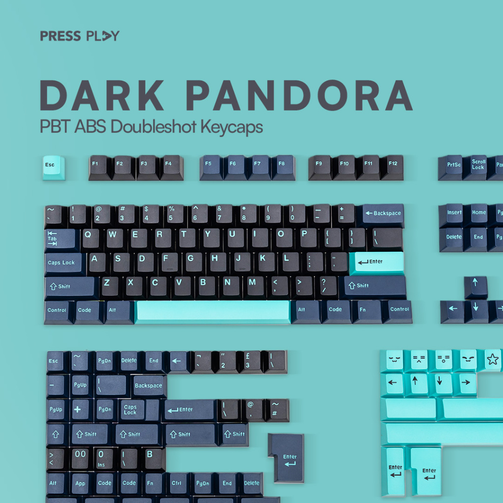 Jual DARK PANDORA PBT ABS Doubleshot Keycaps Keycap Set by Press Play ...