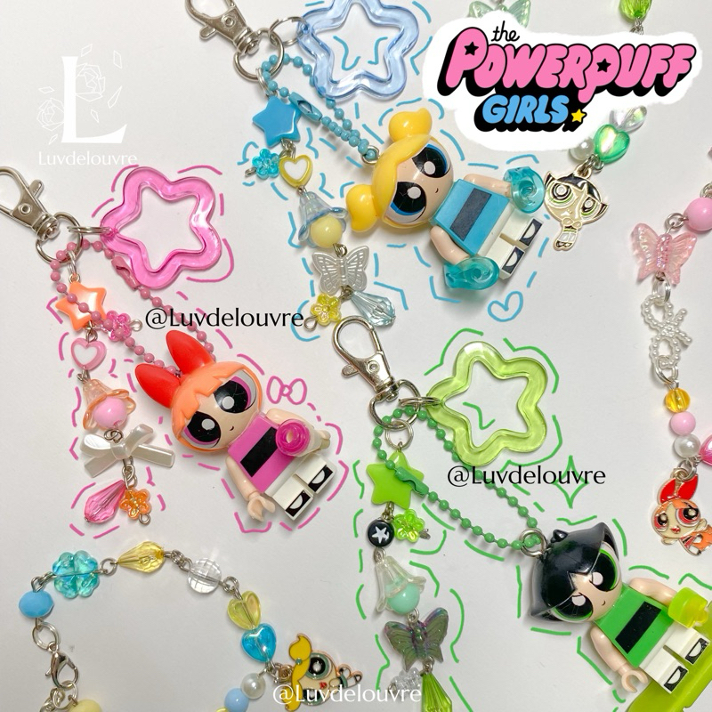 Jual POWERPUFF GIRLS KEYCHAIN GELANG COUPLE BUBBLES BLOSSOM BUTTERCUP Shopee Indonesia