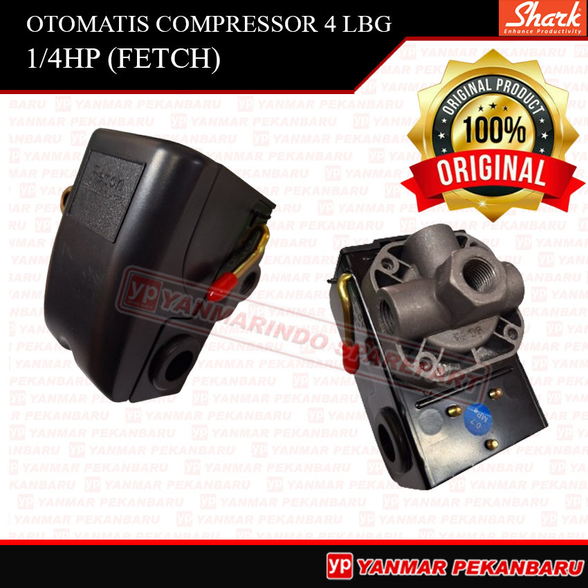 Jual 1/4HP OTOMATIS KOMPRESOR ANGIN SHARK 4 LUBANG AUTOMATIC PRESSURE ...