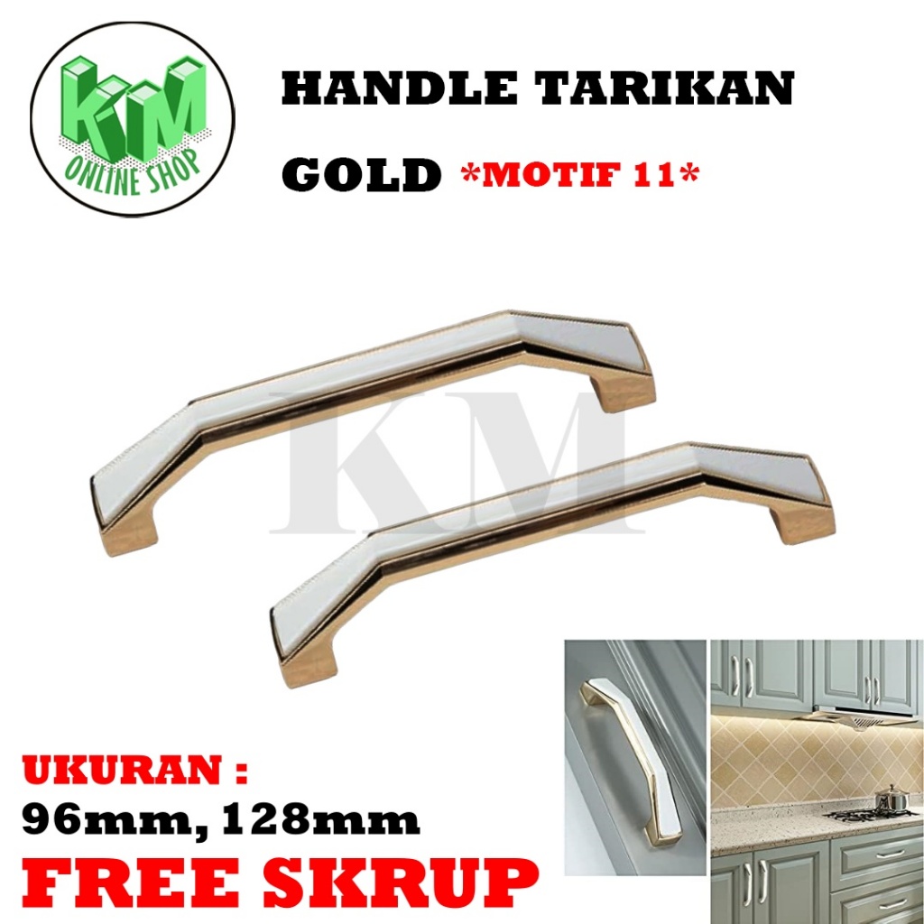 Jual Handle Motif 11 PUTIH list GOLD Tarikan Laci Minimalis Modern ...