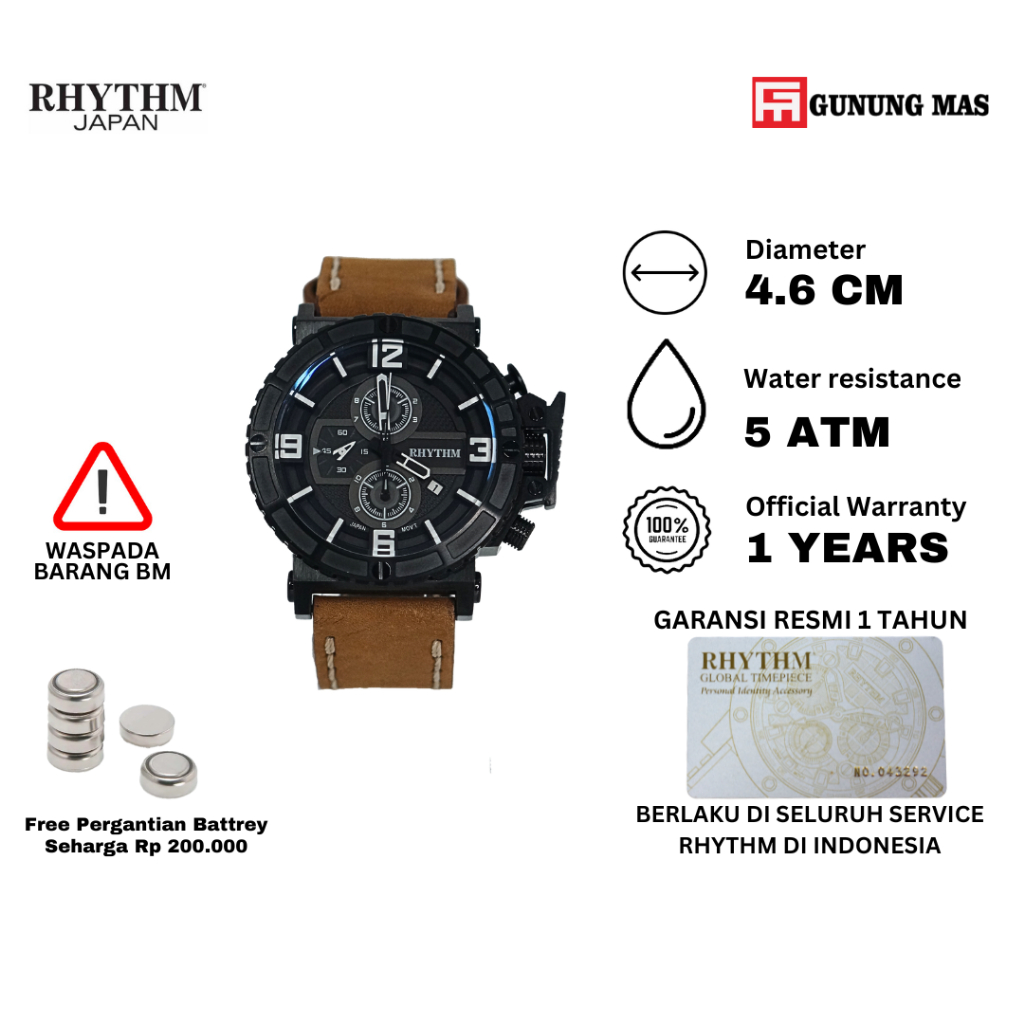 Jual RHYTHM Seri Ll1401L01 Jam Tangan Pria 100% Original | Shopee Indonesia