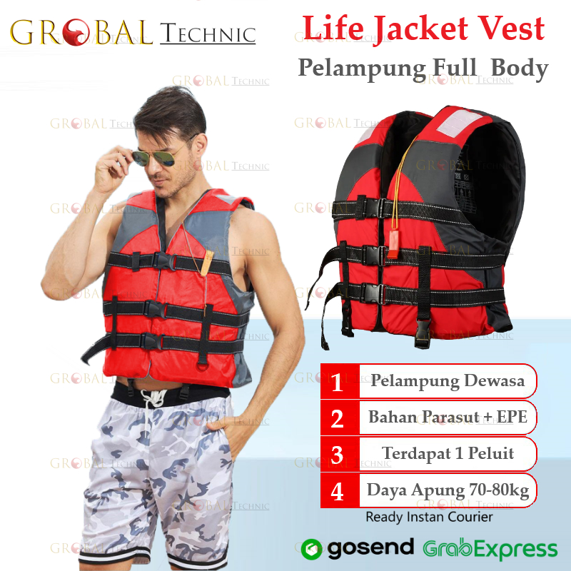 Jual Life Jacket Swimming Vest With Whistle / Jaket Rompi Pelampung ...