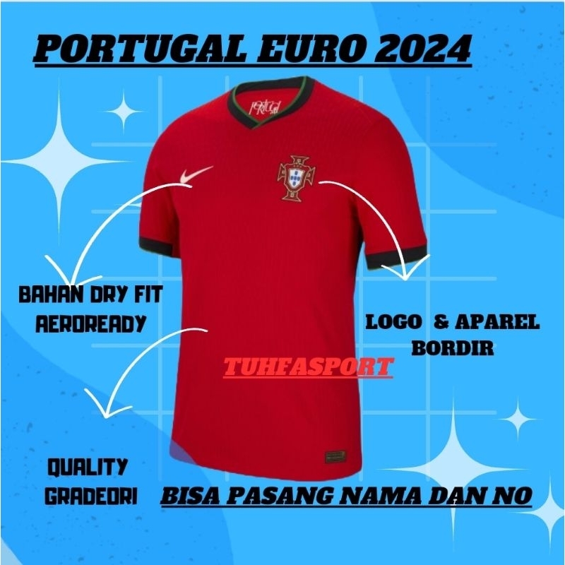 Jual JERSEY PORTUGAL EURO 2024 BAJU BOLA NEGARA PIALA EROPA HOME - Main Image