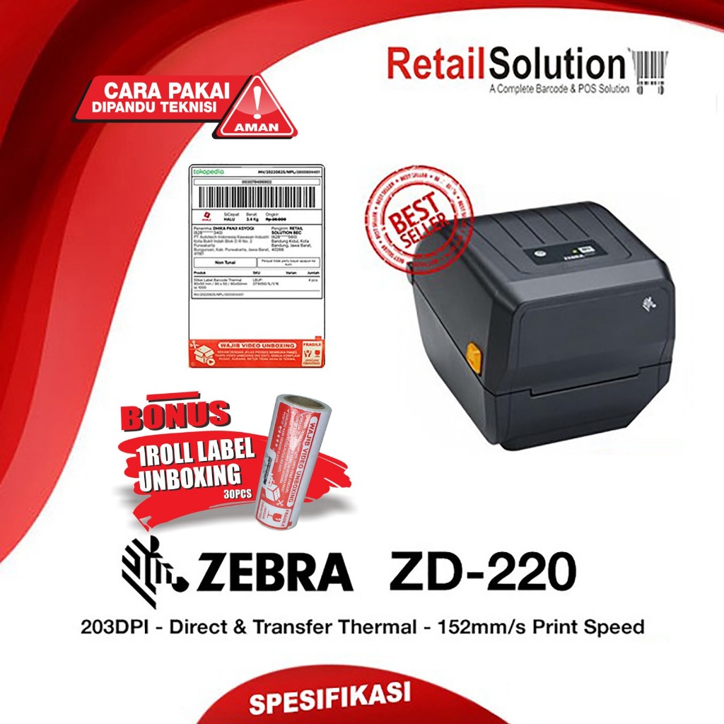 Jual Printer Barcode Label Zebra Zd220 Zd 220 Zd 220 Shopee Indonesia 7441