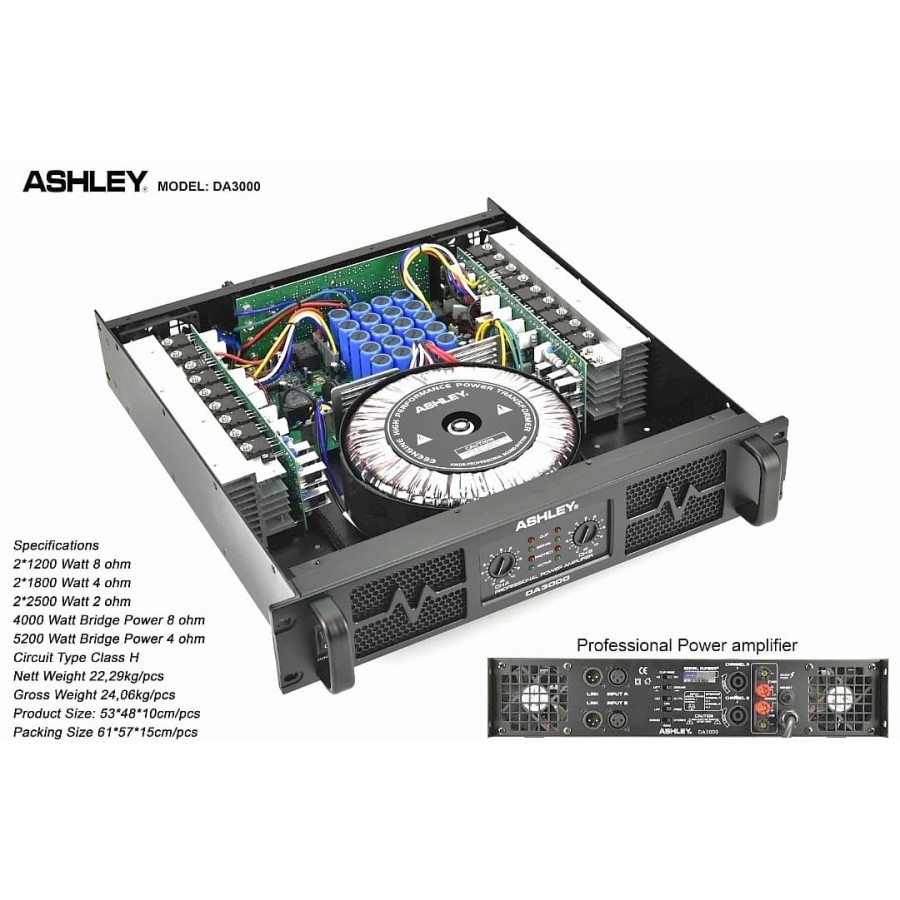 Jual Power Ampli amply Amplifier Ashley DA 3000 DA3000 Class H ORIGINAL ...