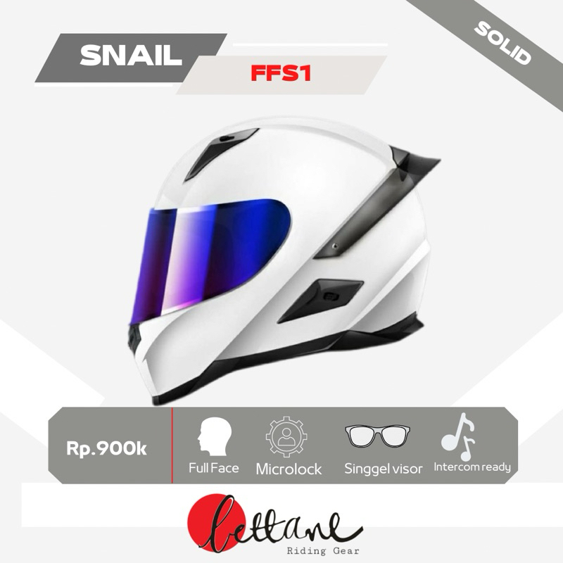 Jual HELM SNAIL HELMET FFS1 SOLID | HELM FULL FACE SNAIL FFS1 POLOS ...