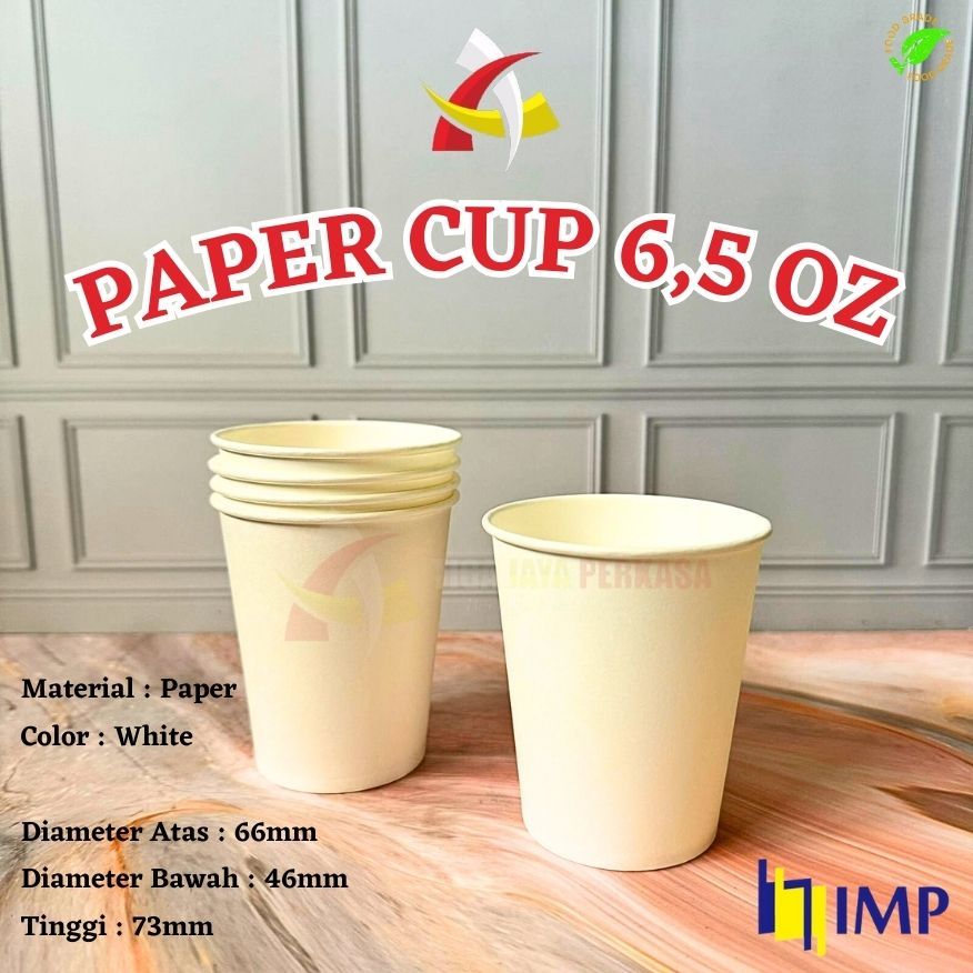 Jual Paper Cup 6,5 oz Putih IMP / Gelas Kertas 6.5oz Murah PolosTester ...