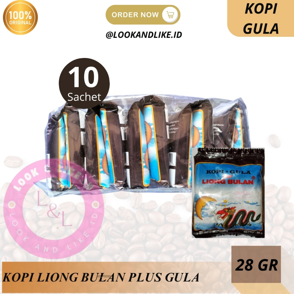 Jual Kopi Gula Liong Bulan Isi 10 Sachet x 28gr Kopi Legendaris Khas