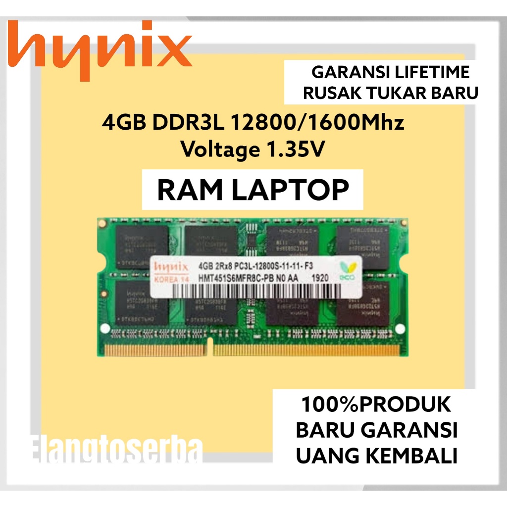 RAM HYNIX DDR3L 4GB 1600MHZ 12800 ORI RAM LAPTOP DDR3 RAM NB DDR3