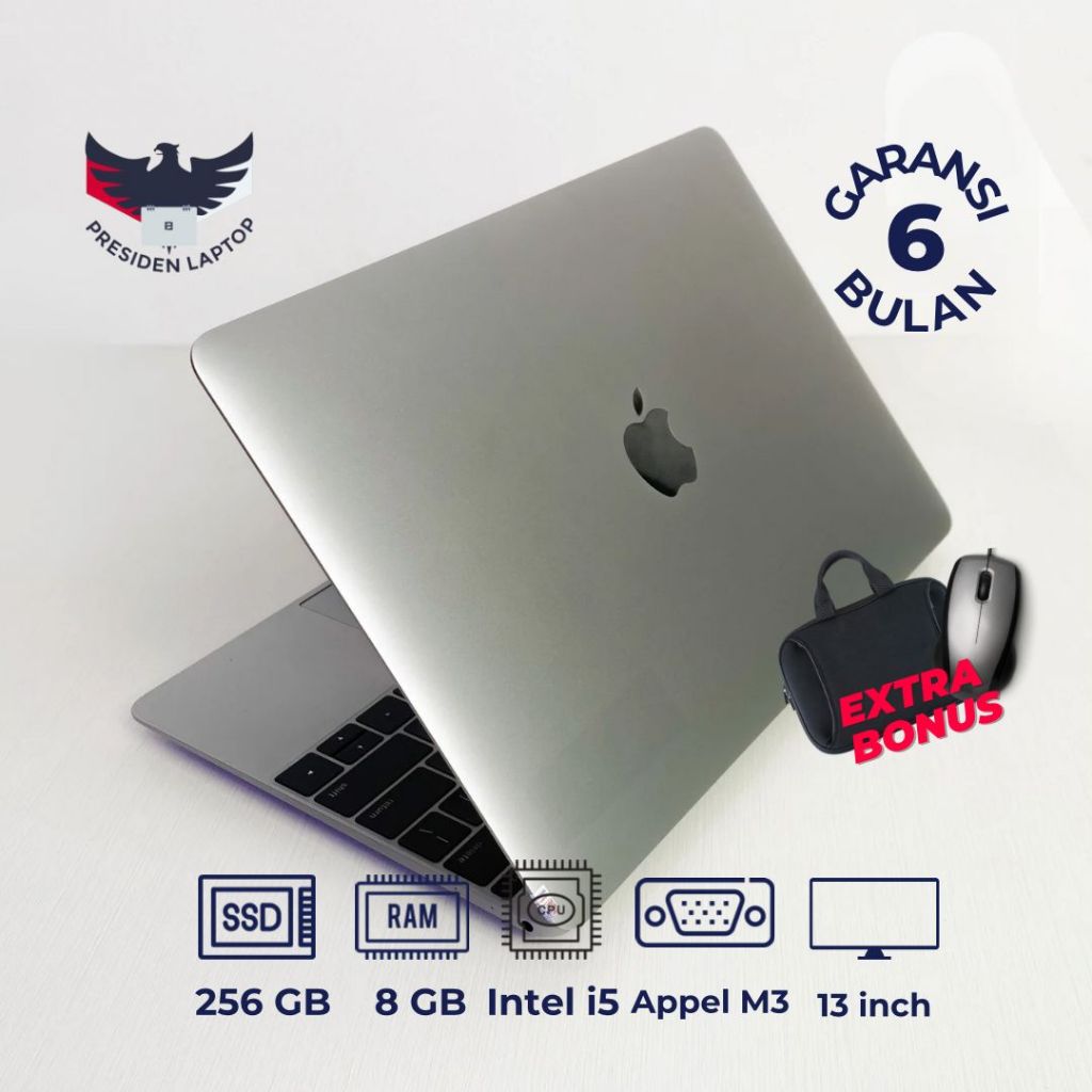 Jual Laptop Top Seller Macbook 12 Retina 2017 RAM 8GB SSD 256GB Mulus
