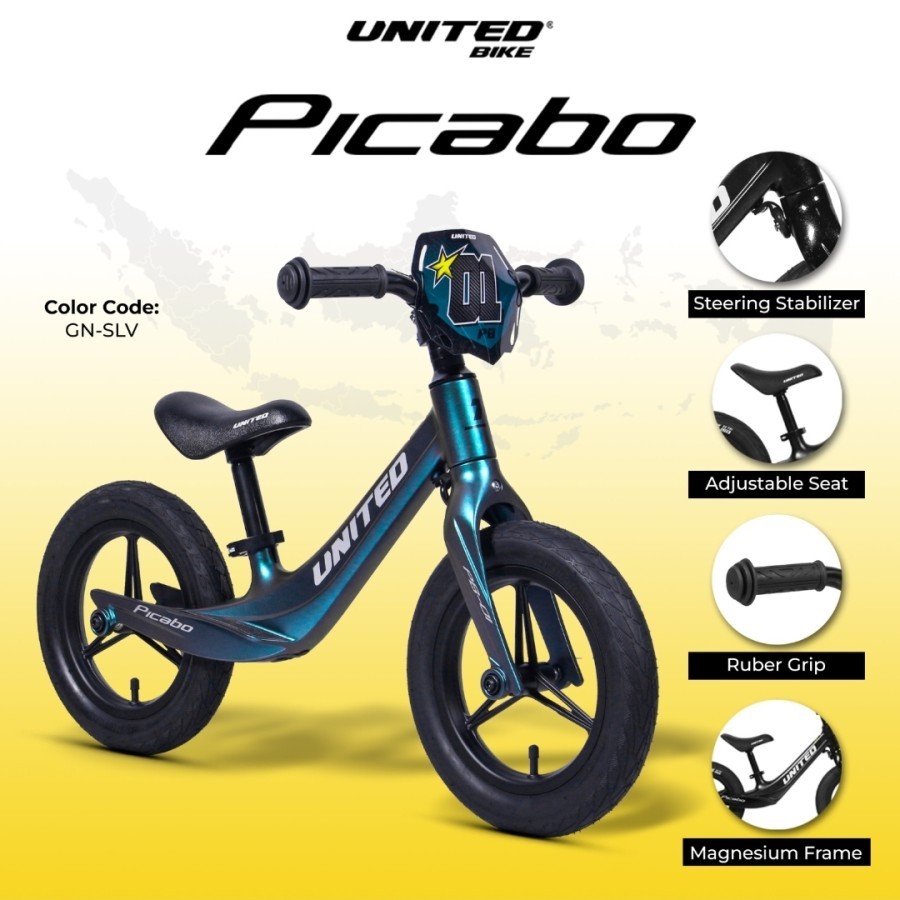 Pushbike anak balance bike united03 2023 new frame magnesium ringan dan  kuat SNI NEW
