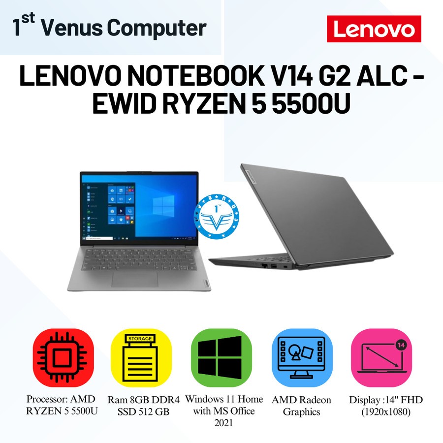 Jual Laptop Lenovo V G Alc Ewid Ryzen U Gb Ddr Ssd Gb