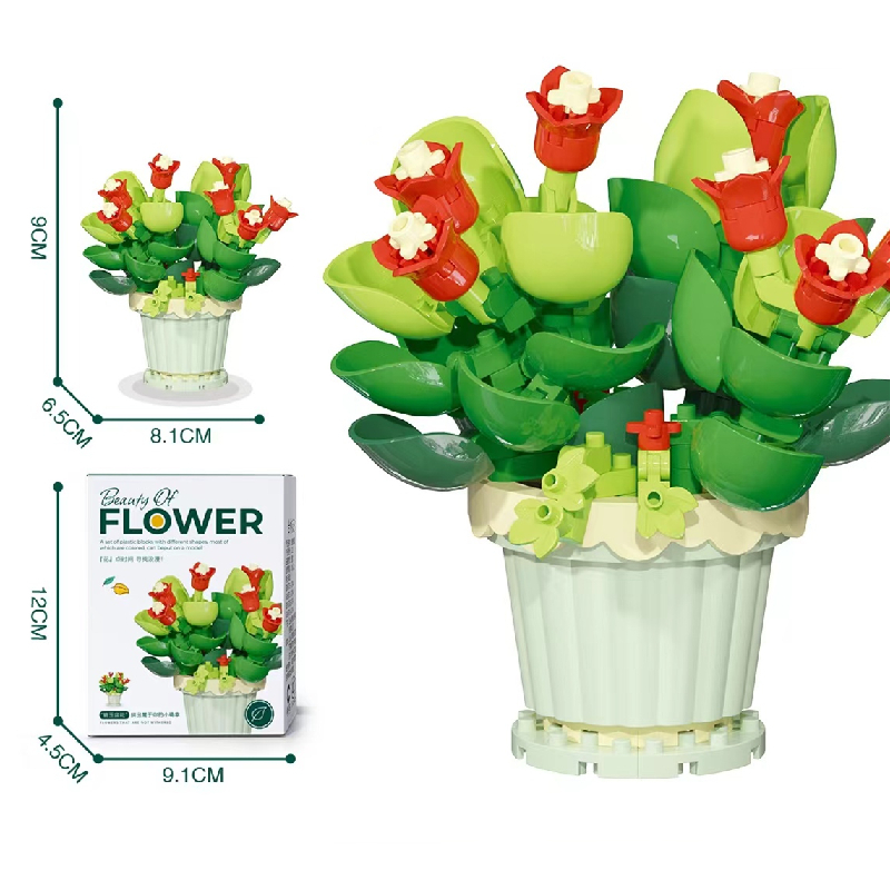 Jual JAKI Bunga Block Flower Plant Series Building Blok Bangunan DIY ...