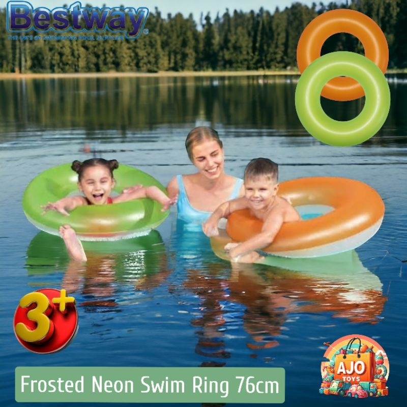 Jual Bestway Inflatable neon swim ring 76cm ban renang donat anak dan ...