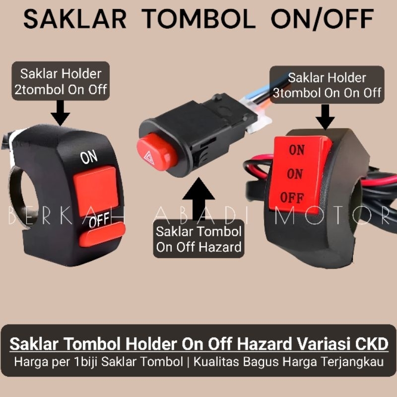Jual Saklar Holder 3 Tombol ON ON OFF | Stang Swit Switch Stang Mati ...