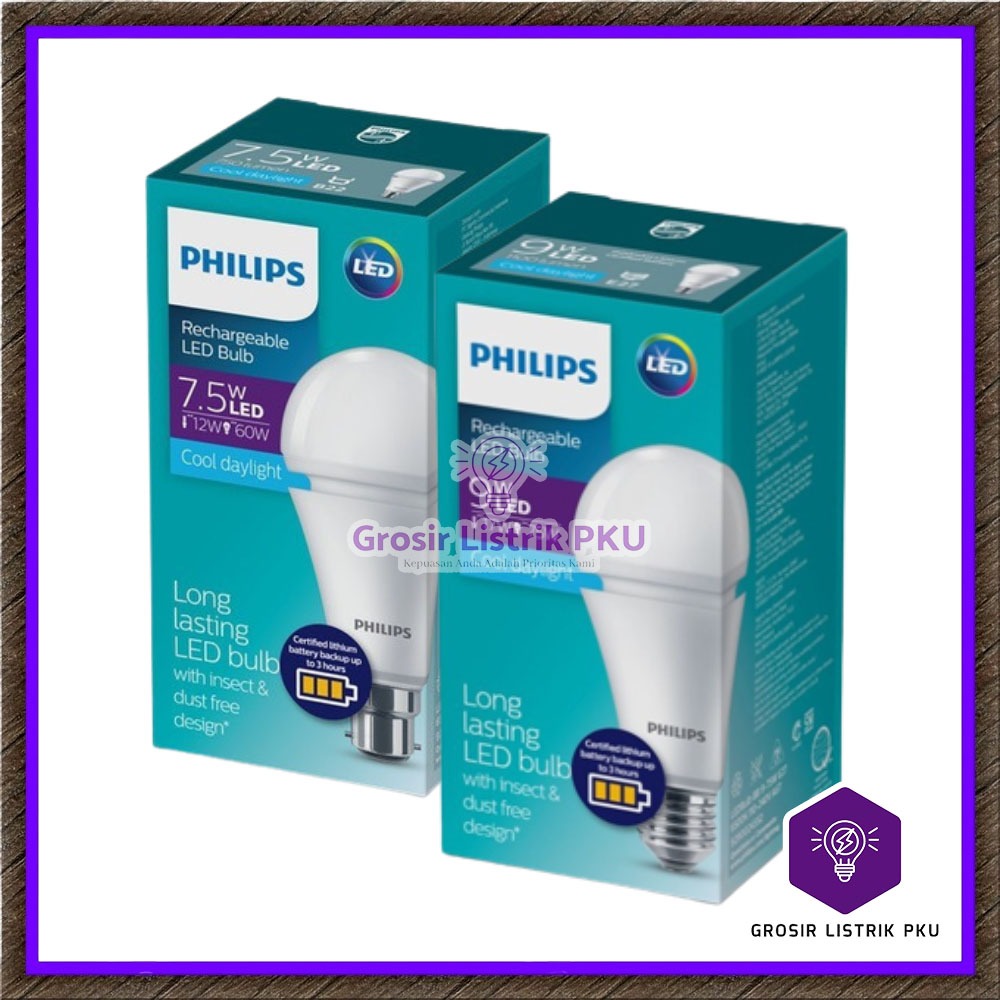Jual Lampu Philips AC / DC 7.5 Watt 9 Watt Emergency LED Bulb E27 AC/DC ...