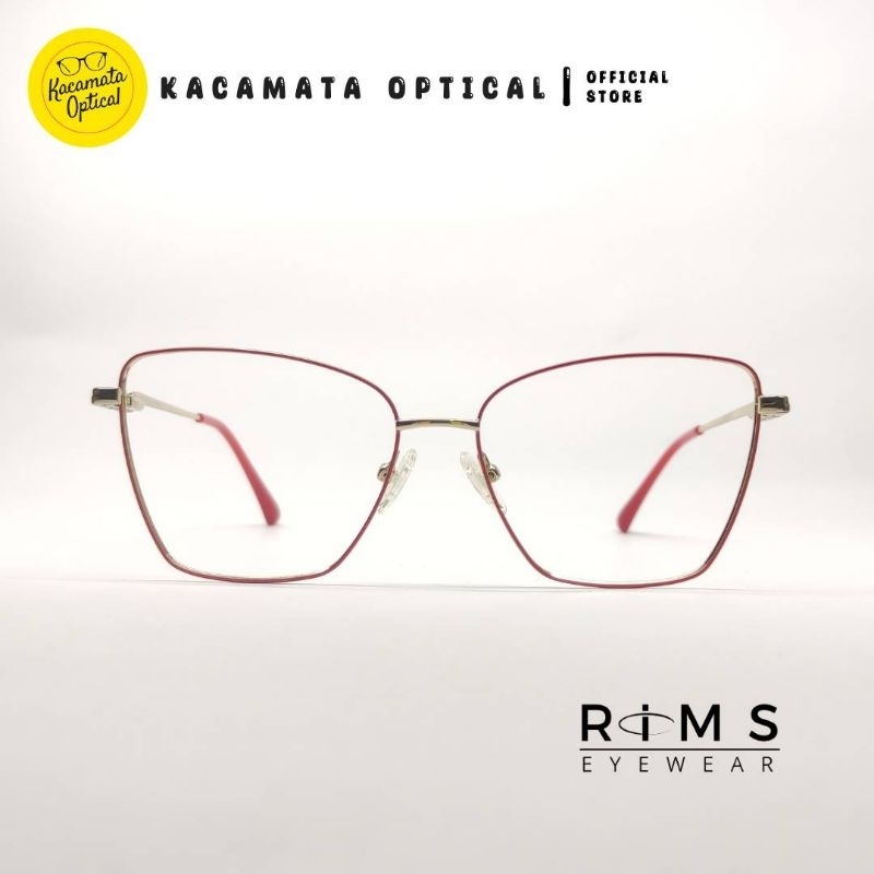 Jual RIMS EYEWEAR - Frame RIMS33010 Cat Eye Gold Merah Besi Plastik ...