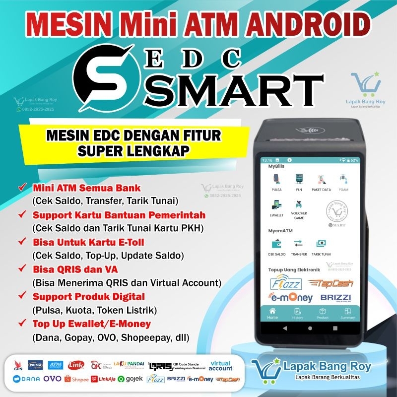 Jual EDC SMART (Android NFC Aktiv Bisa E-Toll Flazz BCA) | Shopee Indonesia
