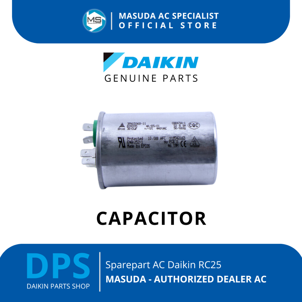 Jual KAPASITOR CAPACITOR SPAREPART AC ORIGINAL DAIKIN RC25 | Shopee ...