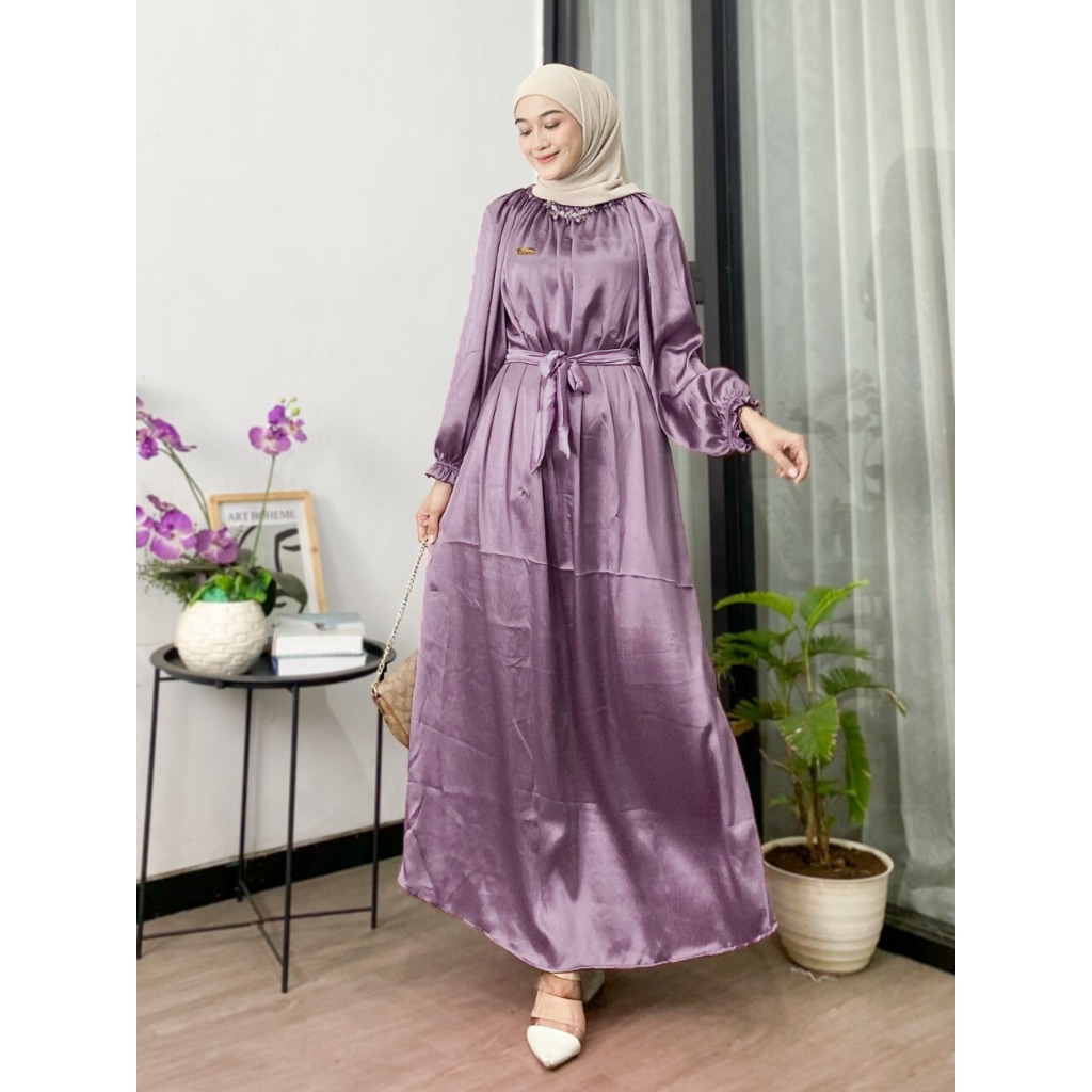 Jual Gamis Cradenza Shimmer Silk Busui Frendly Casandra Dress Shimmer