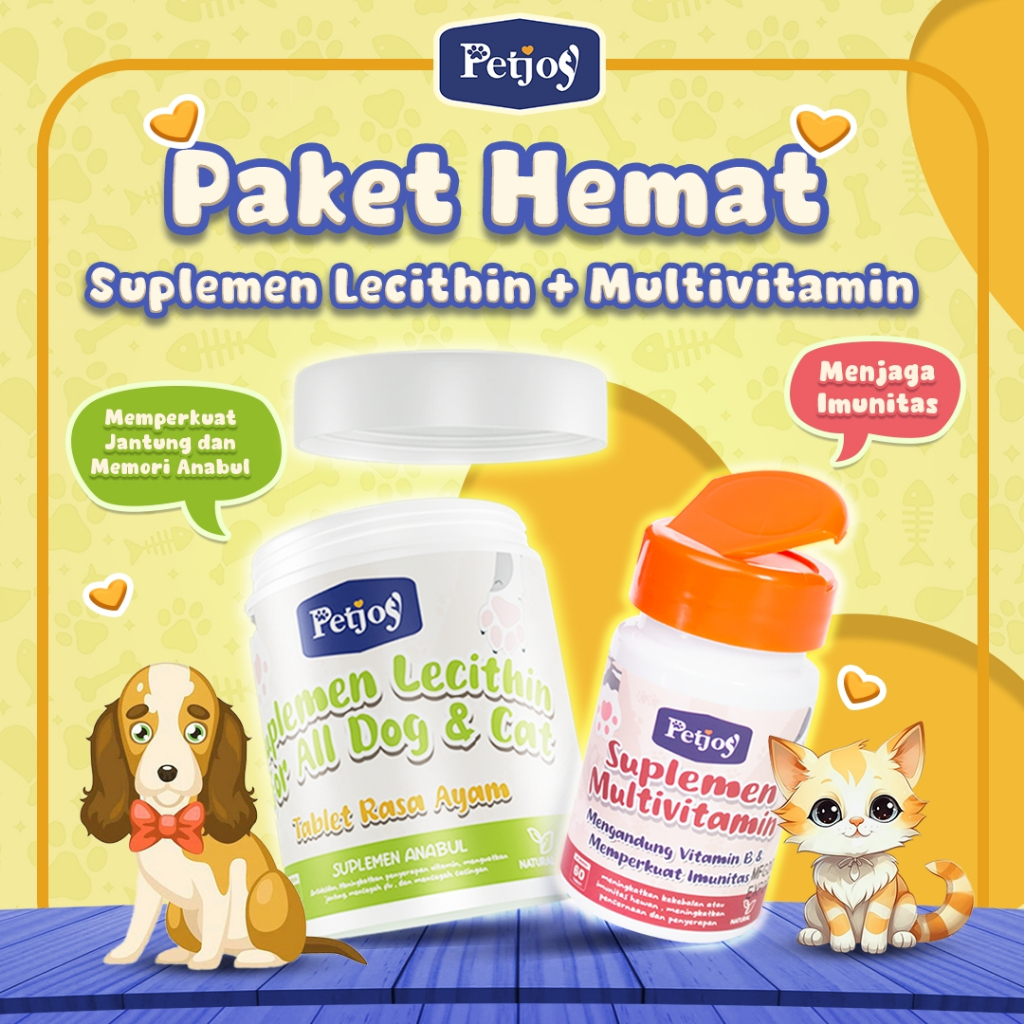 Jual Petjoy Paket Hemat Sehat Untuk anabul Suplemen Lecithin 100 tablet