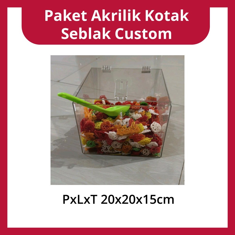 Jual Kotak Penyimpanan Krupuk Seblak Custom PxLxT 20x20x15cm | Shopee ...