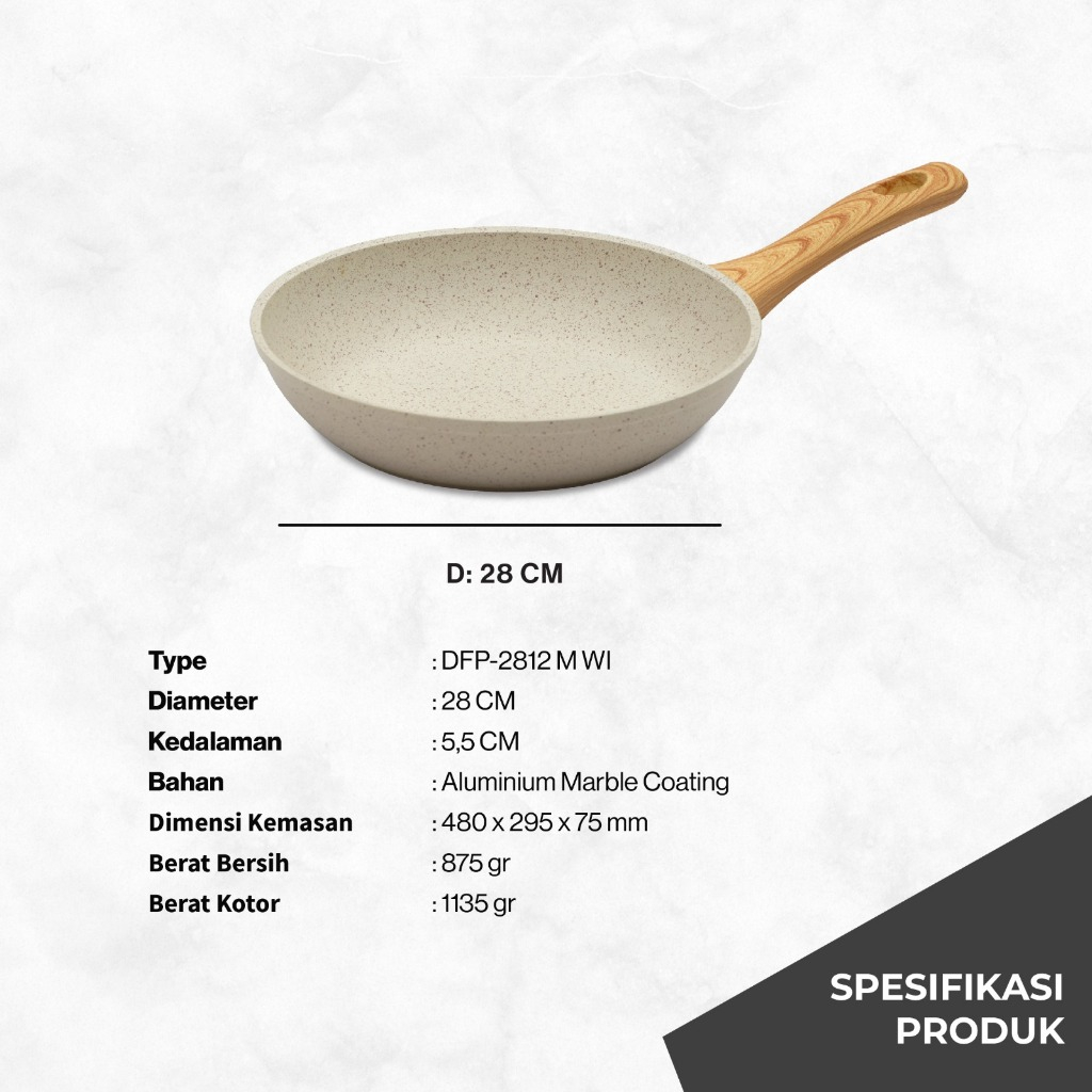 Jual Wajan Deep Fry Pan Marble Induksi Miyako Cookware Panci