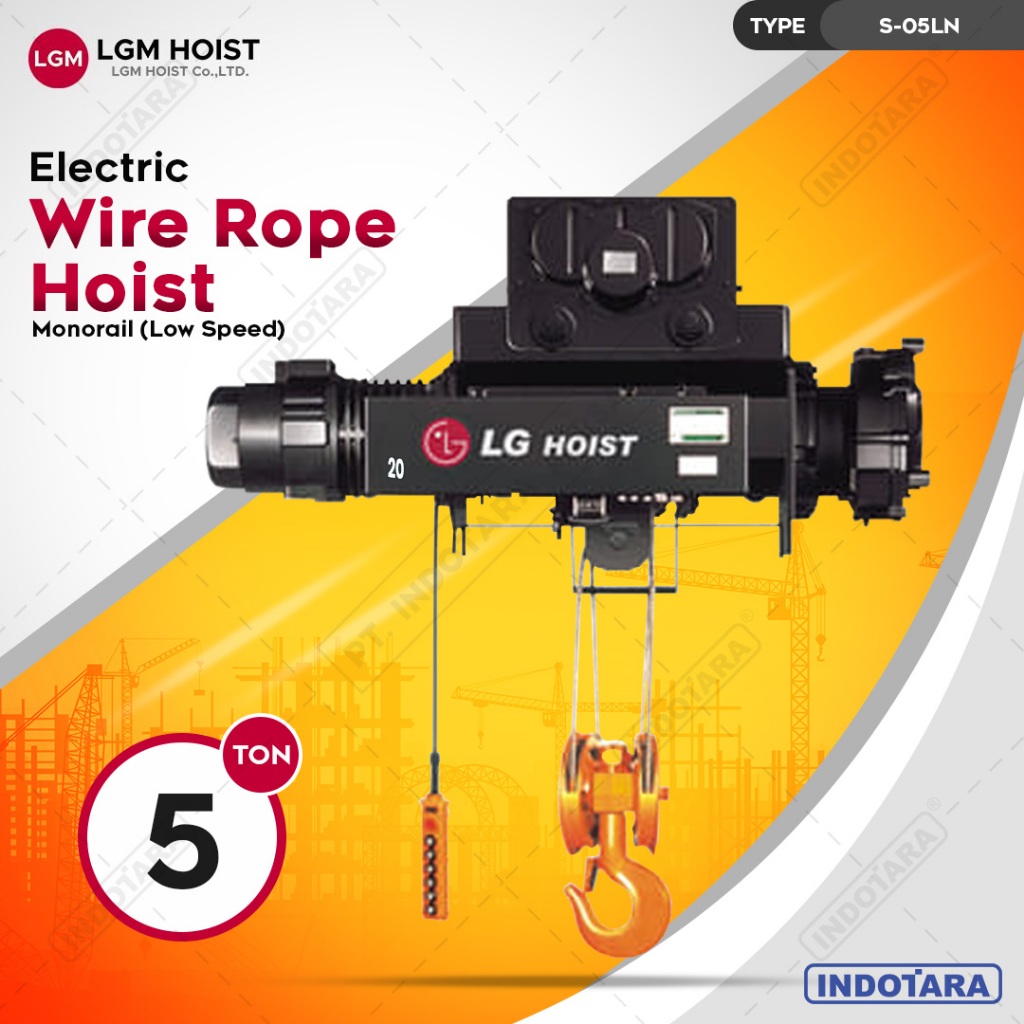 Jual Electric Wire Rope Hoist LGM Monorail S-05LN Low Speed - 5 Ton ...