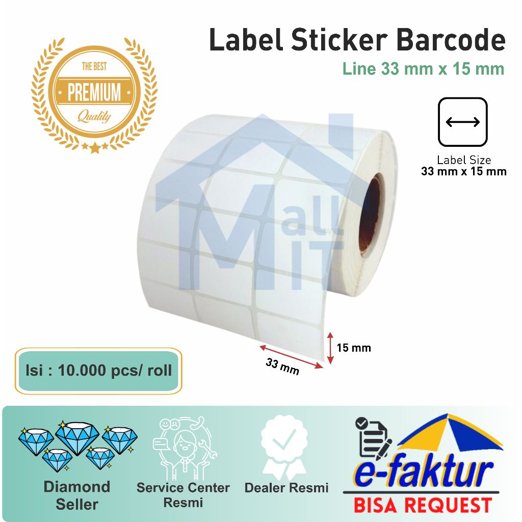 Jual Kertas Sticker Label Printer Barcode Thermal 110 Mm Line Resi