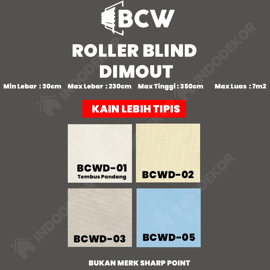 Jual Roller Blind Dimout Blackout Bcw Tirai Gulung Gorden Minimalis Tirai Minimalis Custom